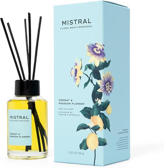 MISTRAL HOME FRAGRANCE DIFFUSER FLORA MEDITERRANEA CEDRAT & PASSION FLOWER 4 FL OZ