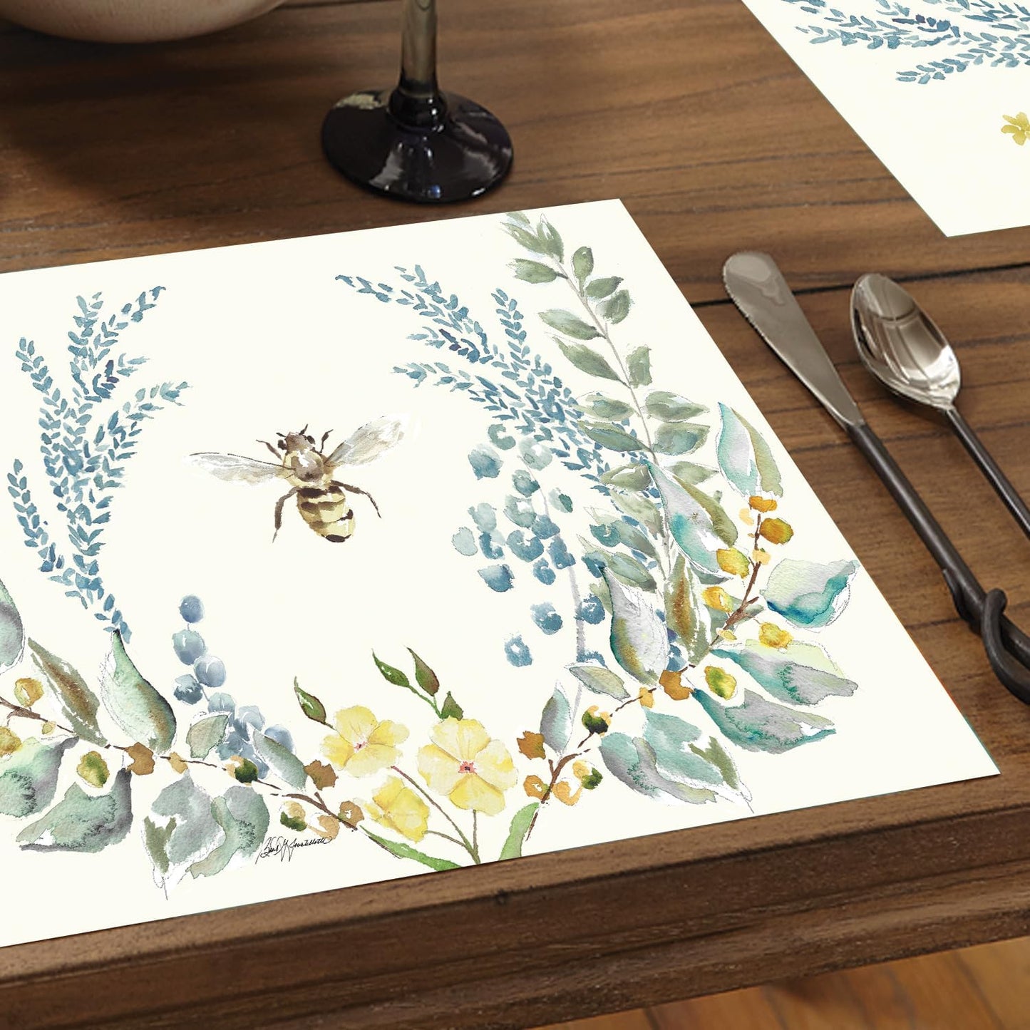 Bee Crest Paper Placemats - Manteles de Papel