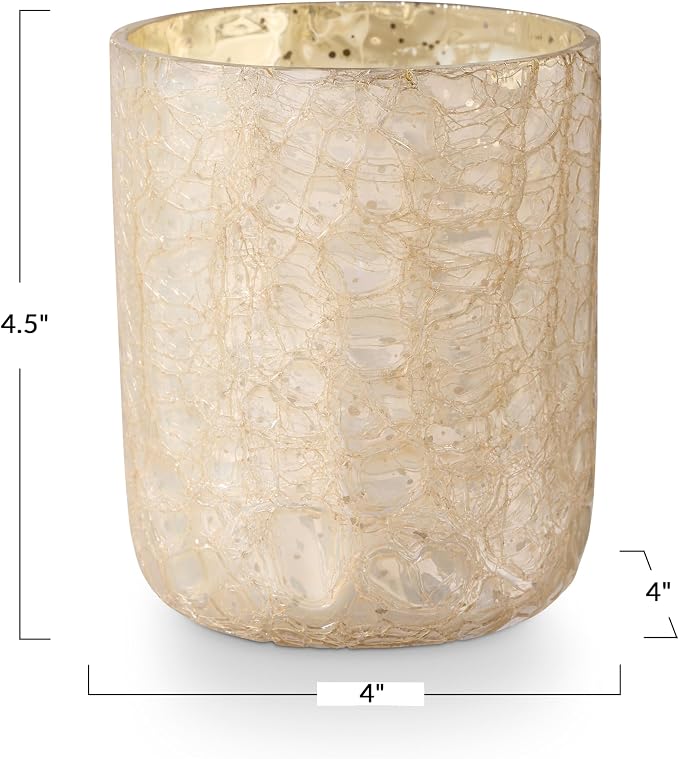 Winter White Small Boxed Crackle Glass Candle