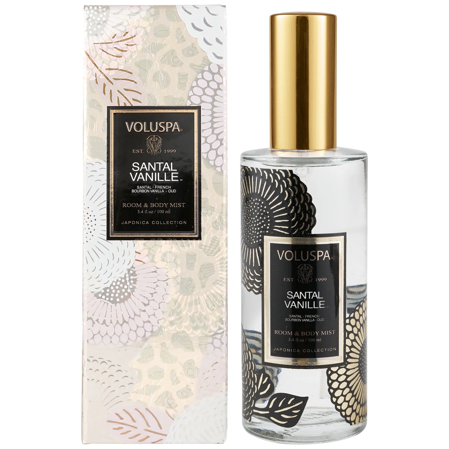 Santal Vanille Room & Body Spray + Mini Vela Blond Tabac (kit)