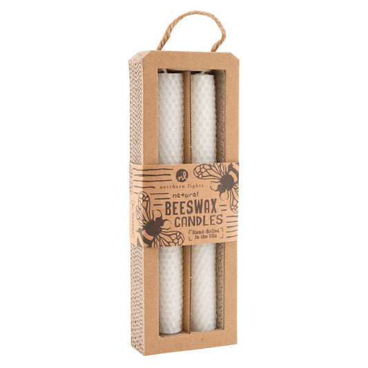 Bee Hive - White Beeswax Tapers 2pc - Velas cera de abeja
