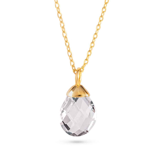 April Hanging Gold Charm Necklace - Collar