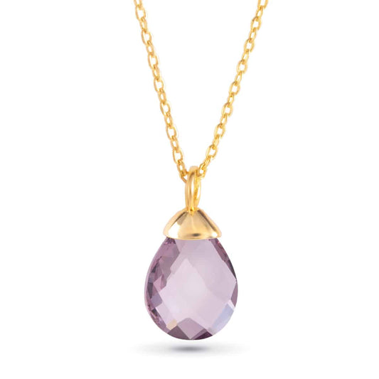 June Hanging Gold Charm Necklace - Collar