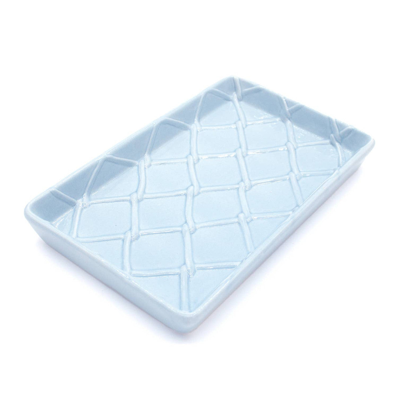 Blue Textured Guest Towel Tray - Bandeja para toallas de invitados