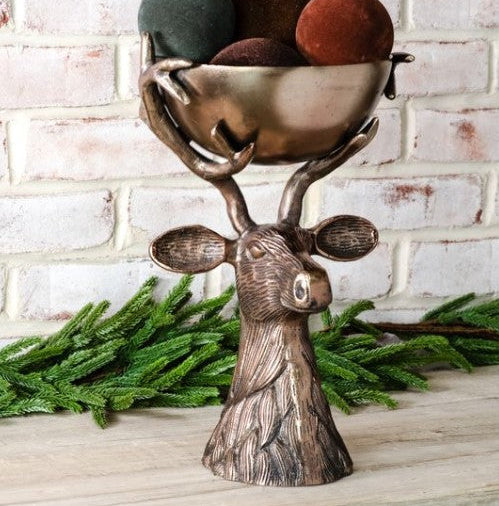 Gold Deer Head With Bowl - Bowl de Ciervo