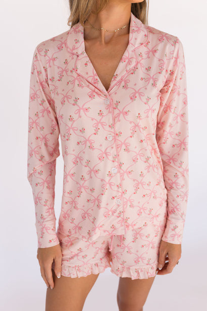 Rosie Bow Women's Long Sleeve Short Set - Pijama