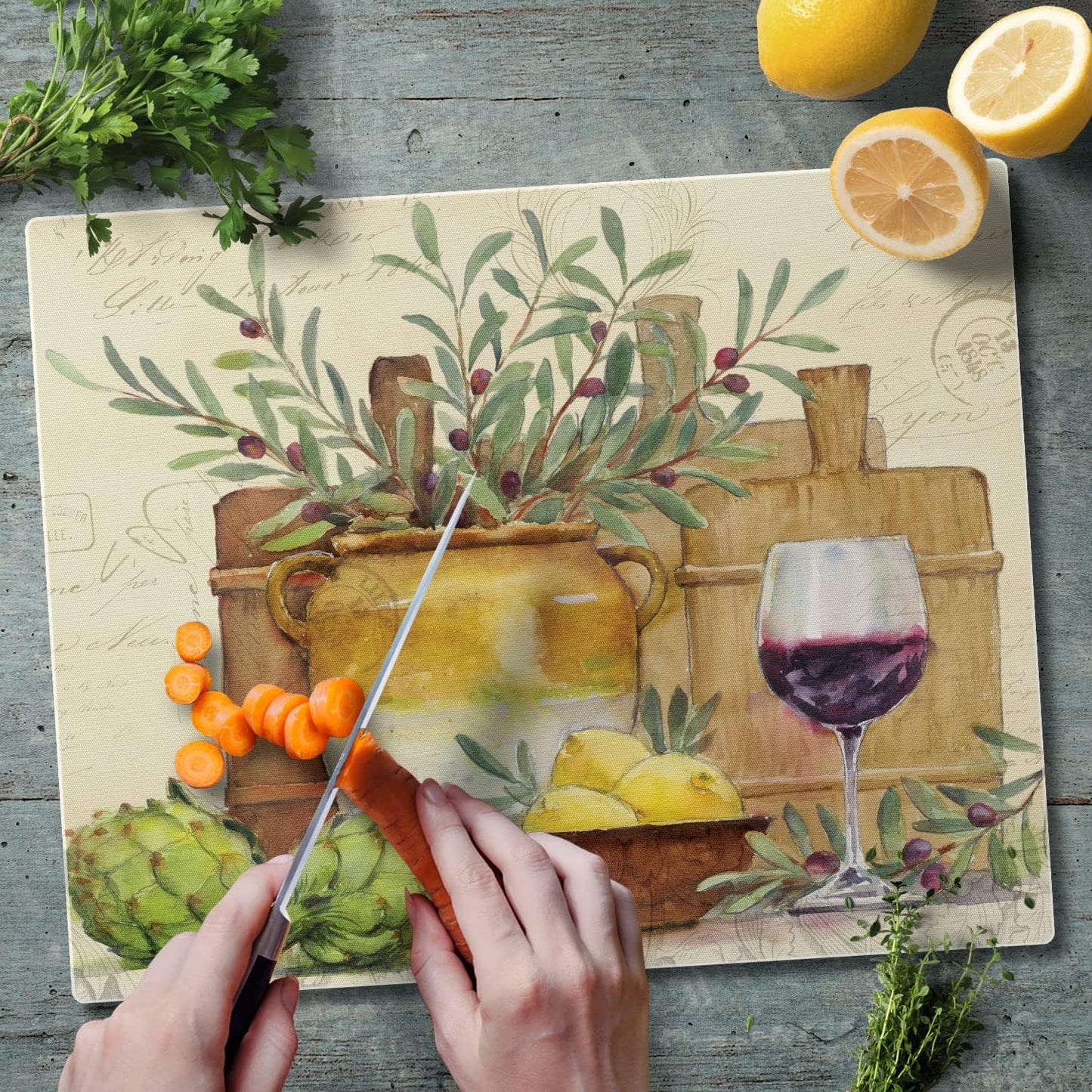 Rustic Wine Cutting Board - Tabla de Cortar