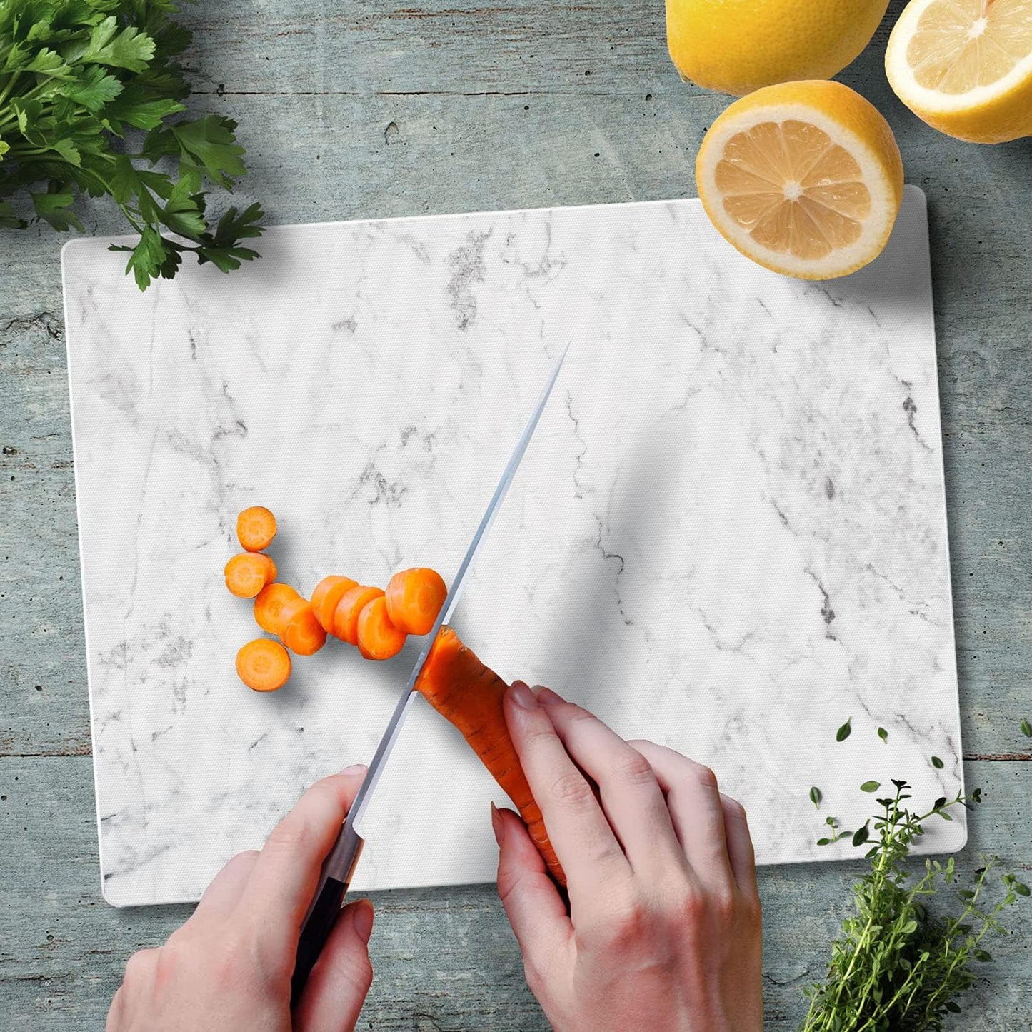 White Marble Design Cutting Board - Tabla de Cortar