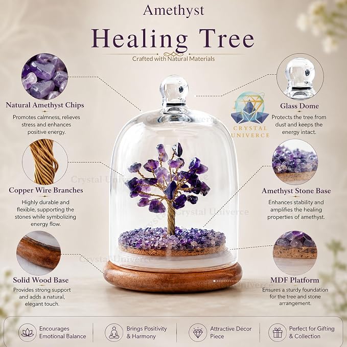 Amethyst Gemstone Dome Tree - Árbol de Amatista
