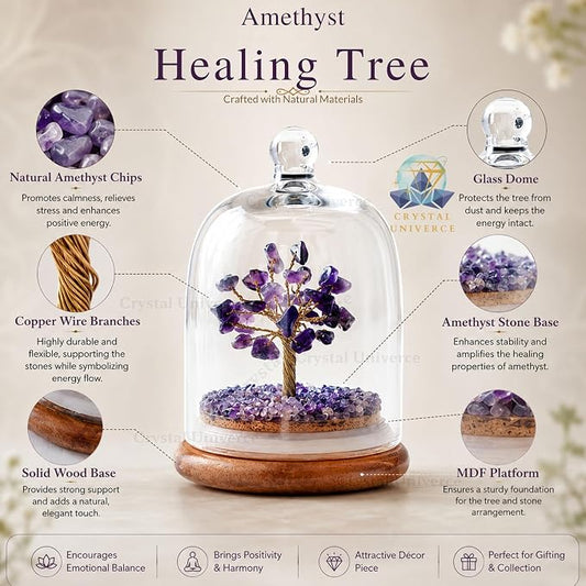 Amethyst Gemstone Dome Tree - Árbol de Amatista