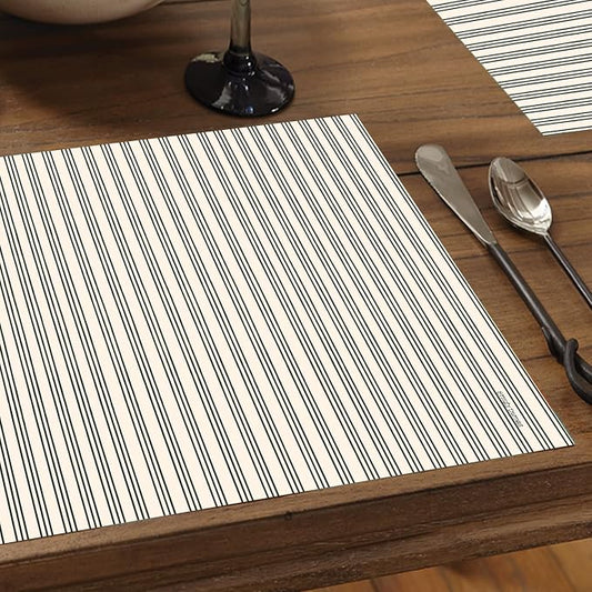 Black Ticking Stripe Placemats - Manteles Individuales