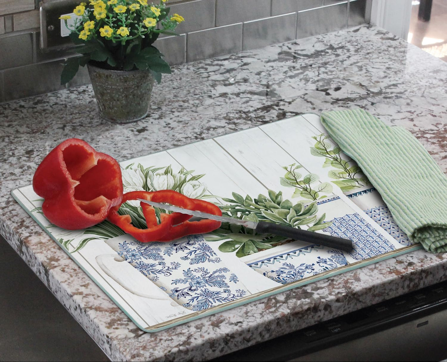 Blue & White Pottery Cutting Board - Tabla de Cortar