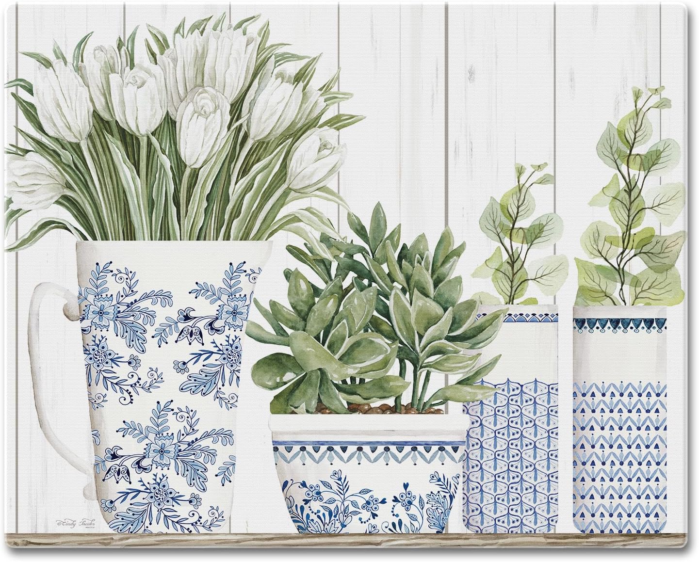 Blue & White Pottery Cutting Board - Tabla de Cortar