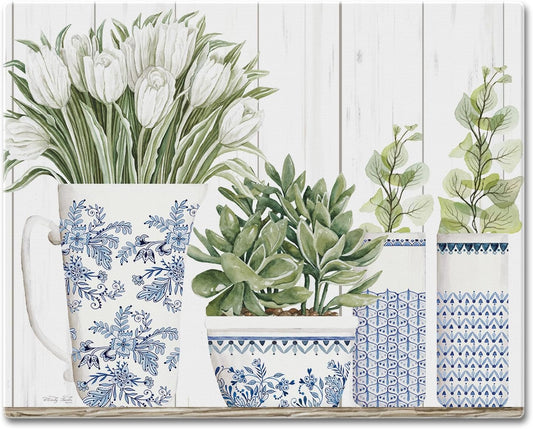 Blue & White Pottery Cutting Board - Tabla de Cortar