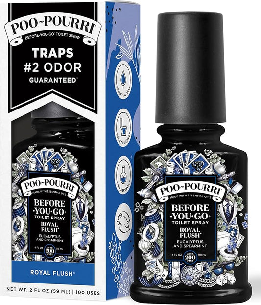 Poo-Pourri Before-You-Go Toilet Spray, Royal Flush, 2 Fl Oz - Eucalyptus and Spearmint