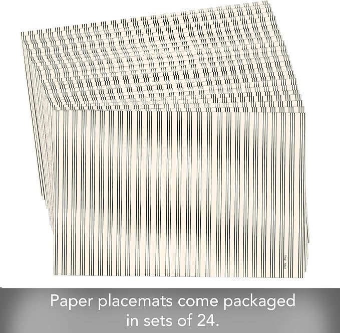 Black Ticking Stripe Placemats - Manteles Individuales