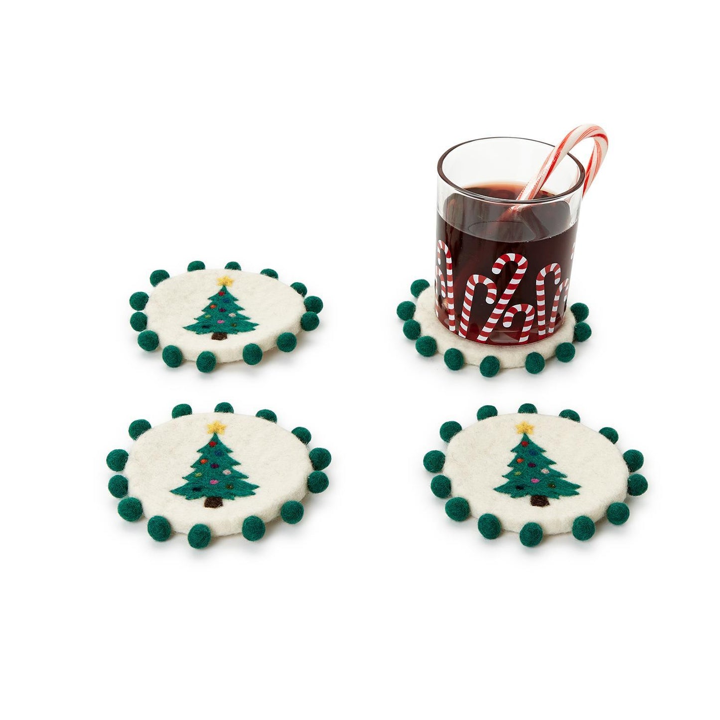 S/4 FELT COASTERS A/3 DESIGNS