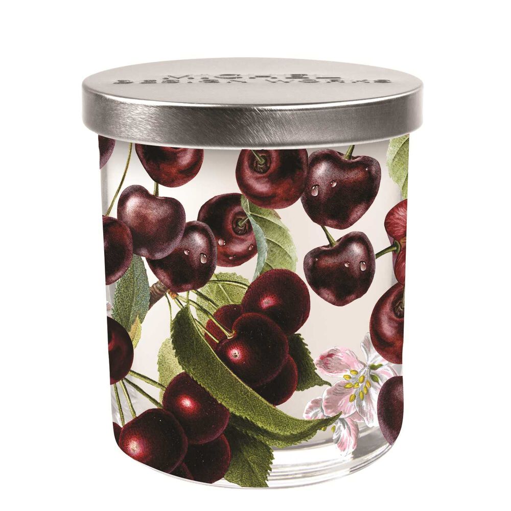 Vela de vidrio decorativa color cereza oscura MDW