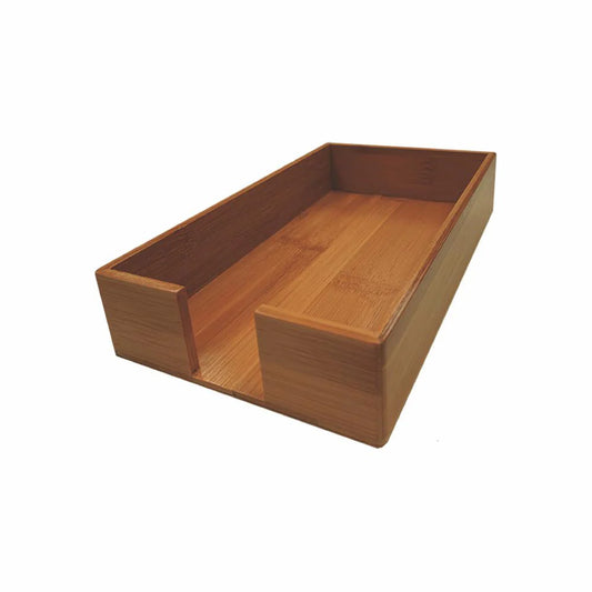Porta toallas para invitados de madera de bambú color castaño