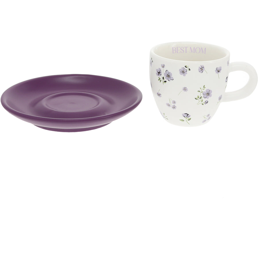 BEST MOM-2.5 OZ ESPRESSO CUP AND SAUCER - Taza