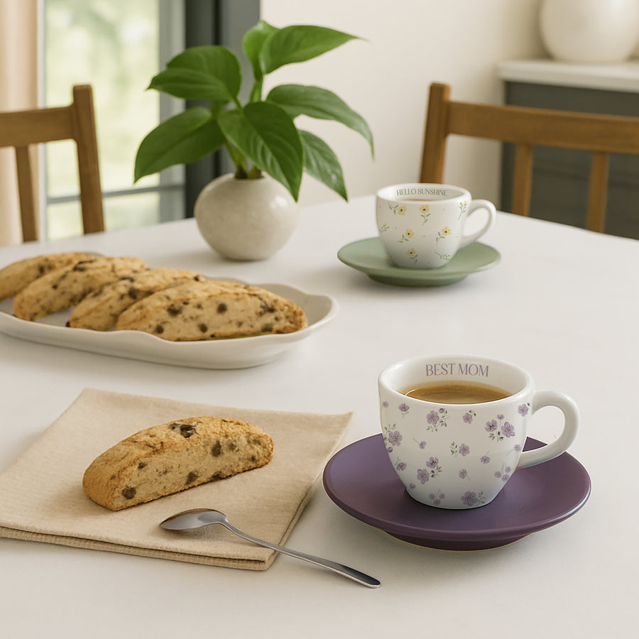BEST MOM-2.5 OZ ESPRESSO CUP AND SAUCER - Taza