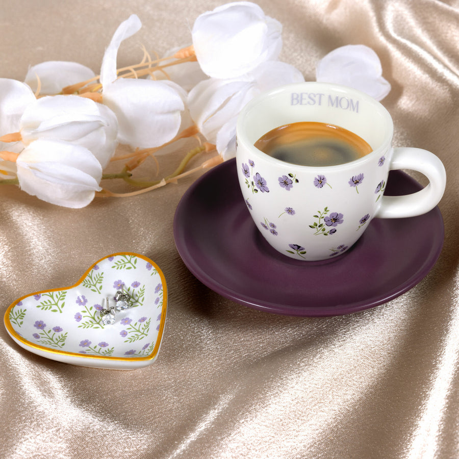 BEST MOM-2.5 OZ ESPRESSO CUP AND SAUCER - Taza
