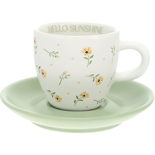Hello Sunshine 2.5 oz Espresso Cup and Saucer - Taza