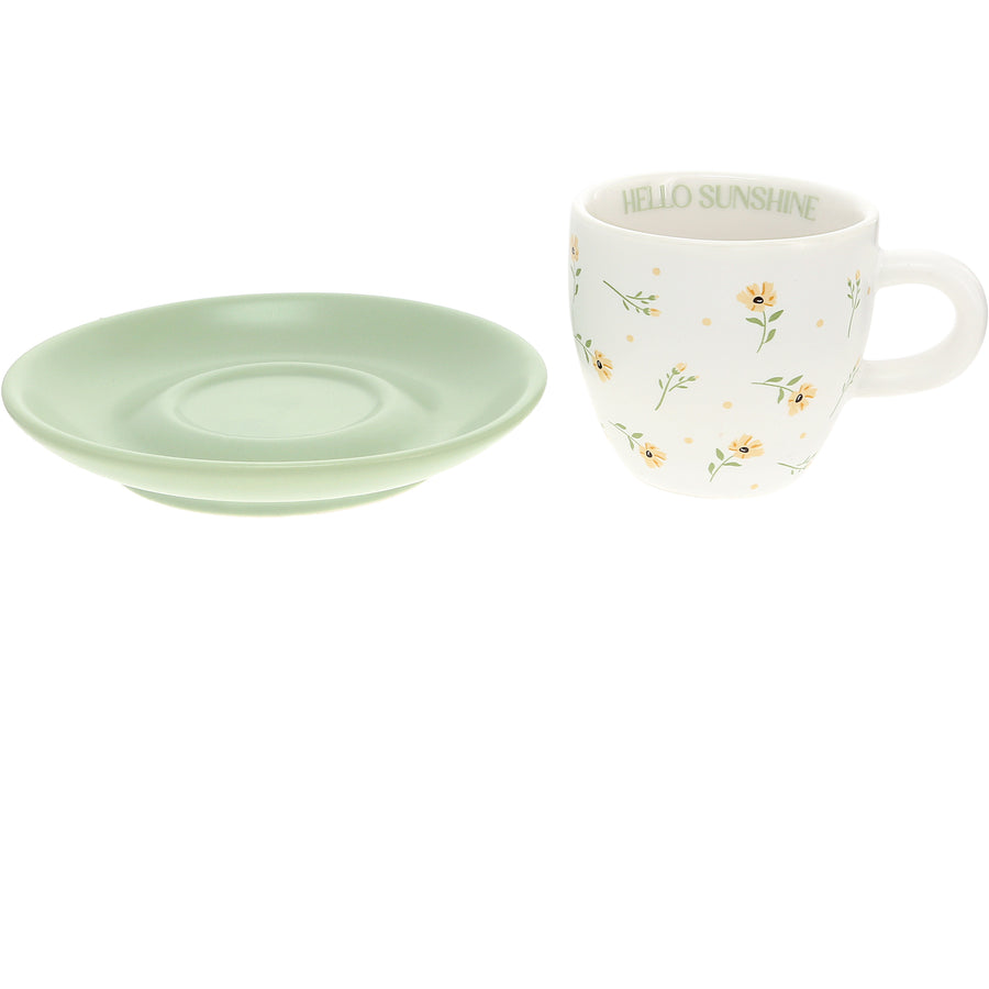Hello Sunshine 2.5 oz Espresso Cup and Saucer - Taza