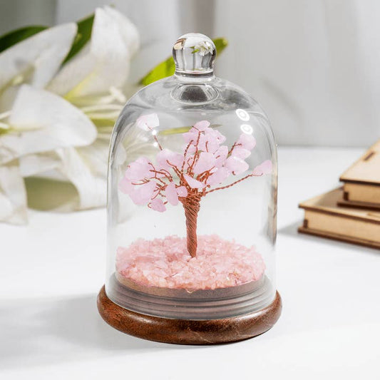 Rose Quartz Gemstone Dome Tree - Árbol de Cuarzo Rosa