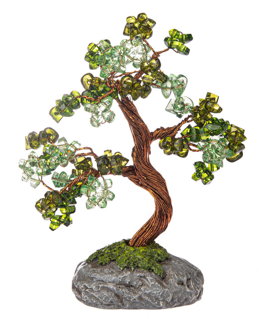 Copper Wire Tree with Green Beads - Árbol