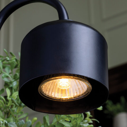 Arched Candle Warmer Lamp Black & Wood - Lámpara Calentadora de Velas