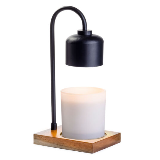 Arched Candle Warmer Lamp Black & Wood - Lámpara Calentadora de Velas