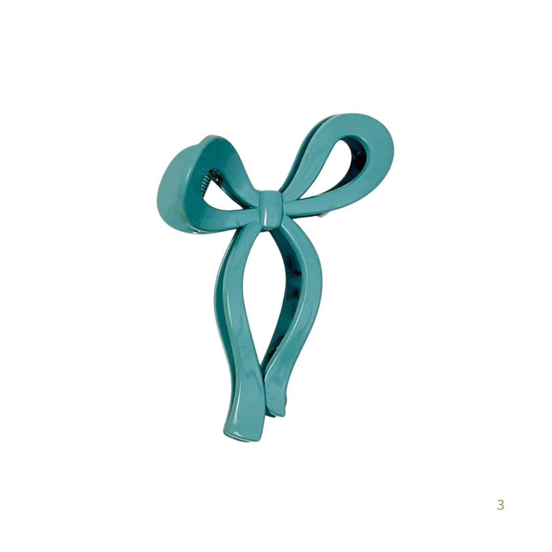 Bow-tiful Claw Clip Assorted 3 Colors: Coquette Pink, Baby Blue and Ivory - Acrylic