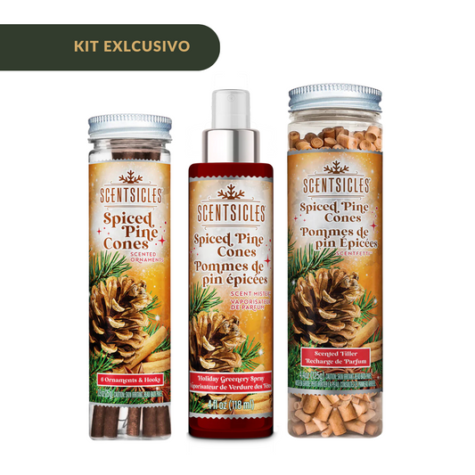 spice pine cone Scentfetti + Scent mister + Scent Ornaments (kit exclusivo)