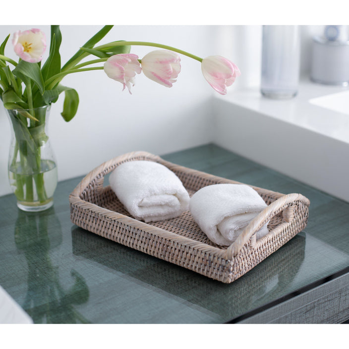 Rectangular Vanity Tray With High Handles - Bandeja