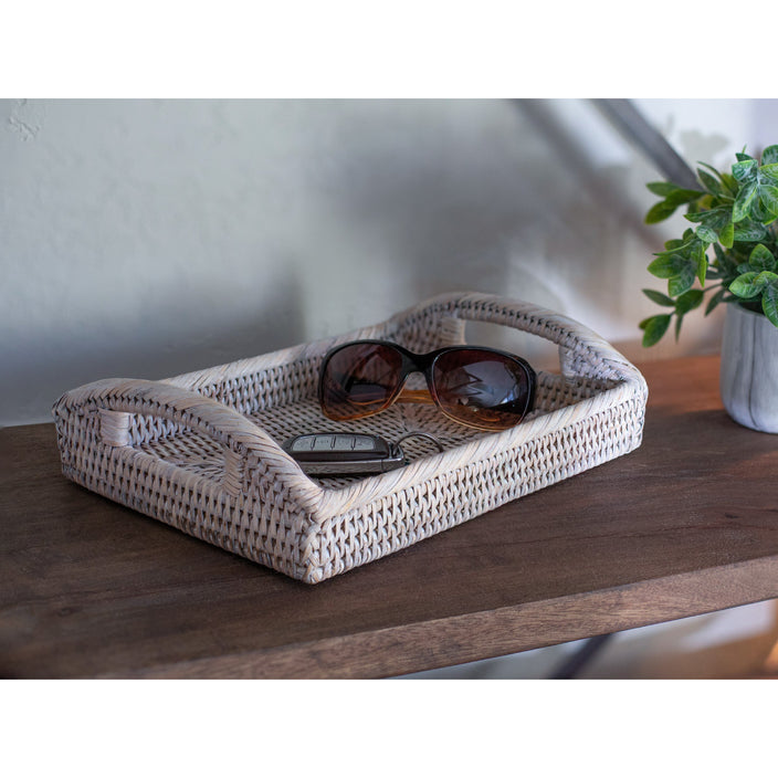 Rectangular Vanity Tray With High Handles - Bandeja