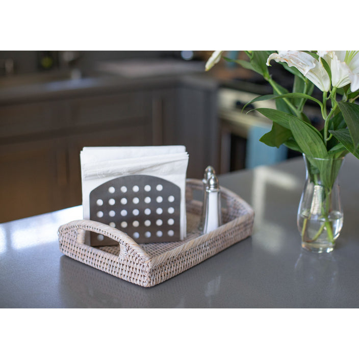 Rectangular Vanity Tray With High Handles - Bandeja
