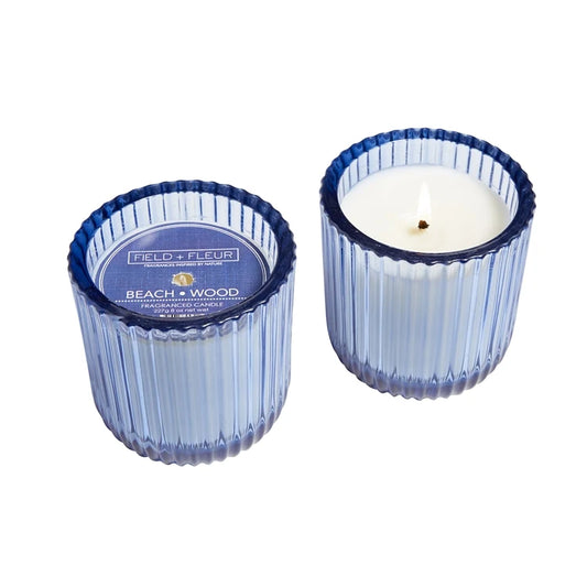 Beach Wood 1 wick candle in colored glass 8oz.