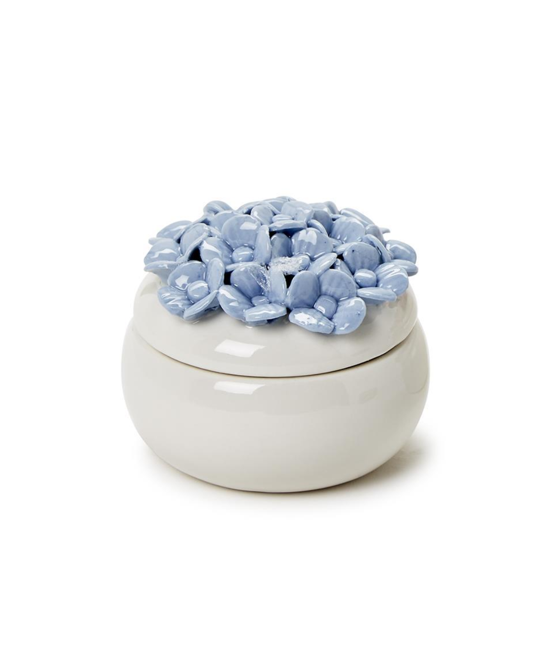 Hydrangea Trinket Jewelry Box with Lid Assorted 2 Colors (Pink and Blue) - Porcelain