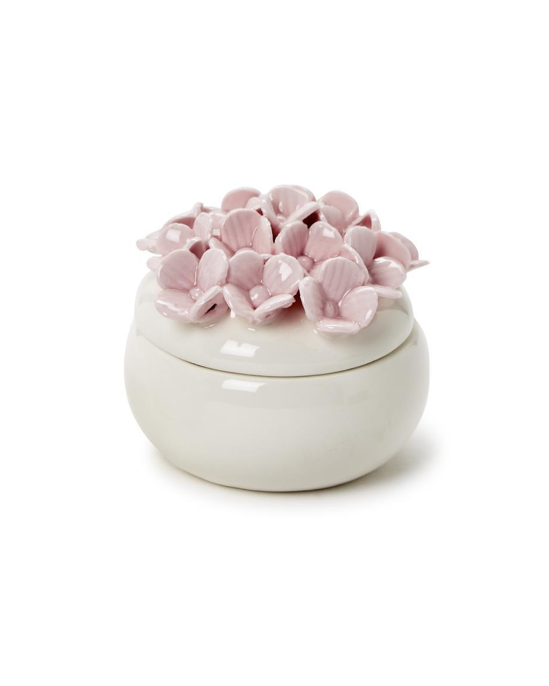 Hydrangea Trinket Jewelry Box with Lid Assorted 2 Colors (Pink and Blue) - Porcelain