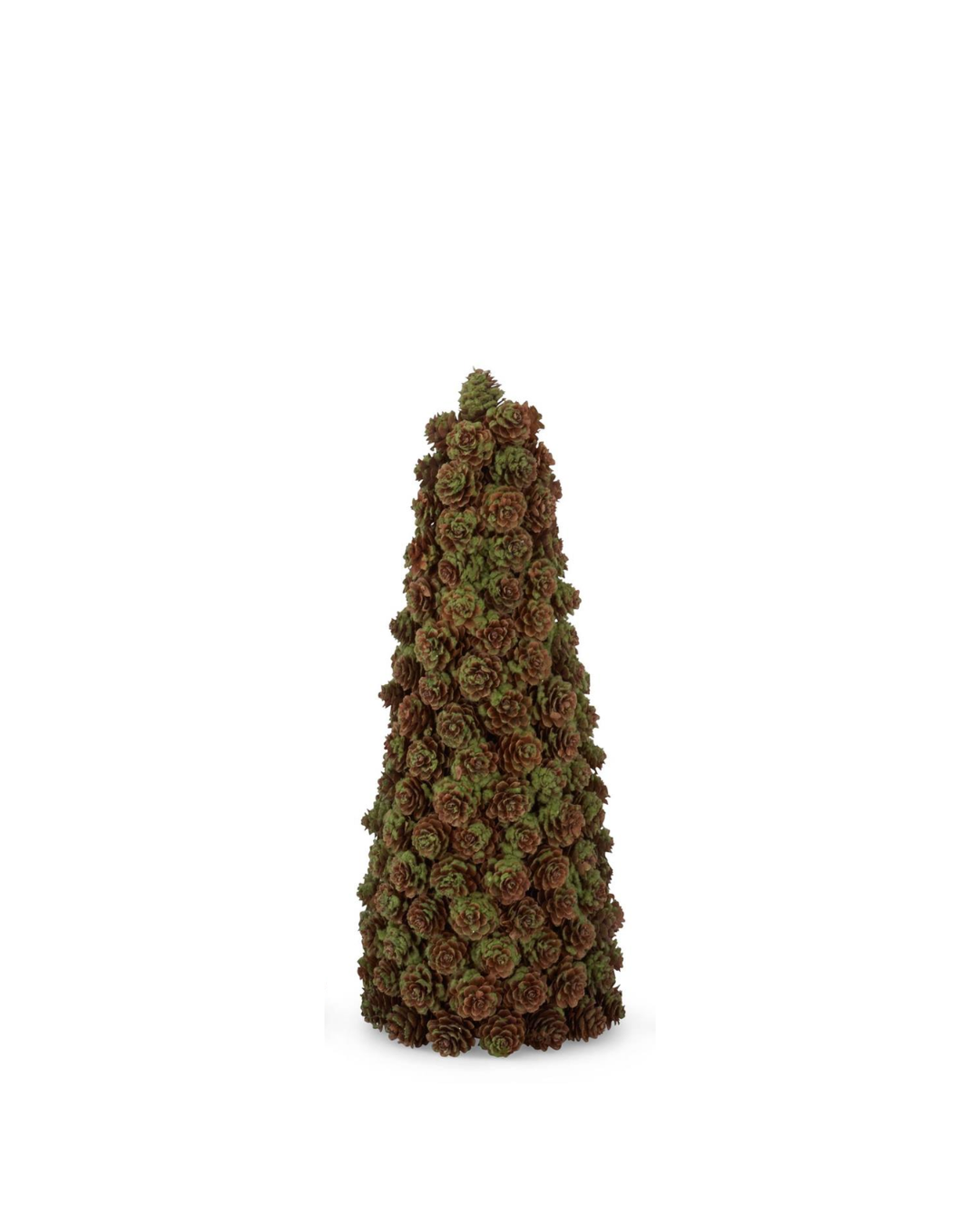 Set of 3 Green & Brown Mini Pinecone Cone Trees
