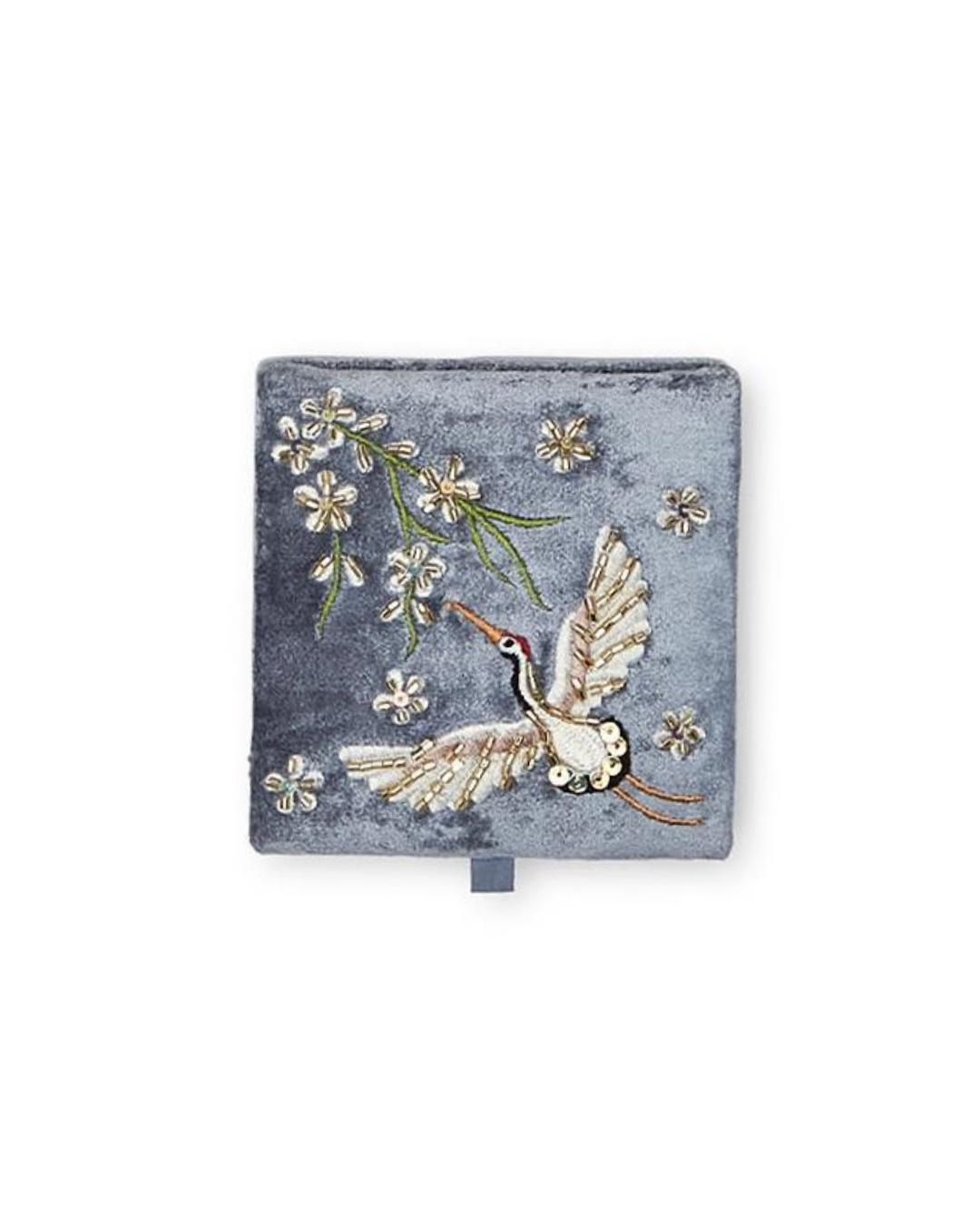 Hail the Heron Embroidered and Embellished Multipurpose Pouch and Trinket Box Set