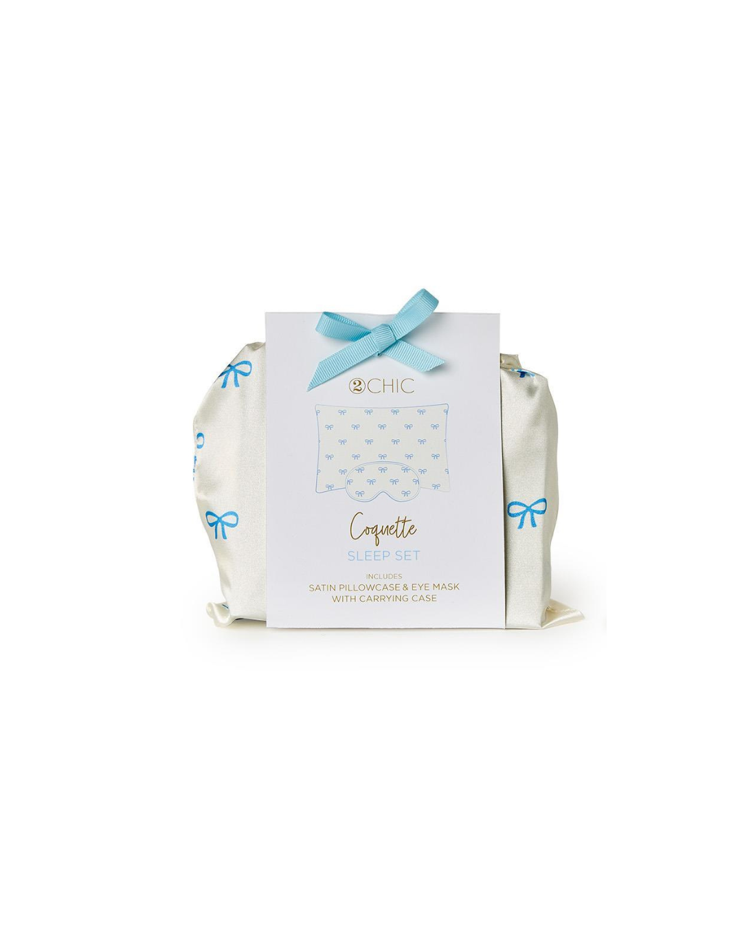 Coquette Satin Pillowcase and Eye Mask Set in Gift Bag
