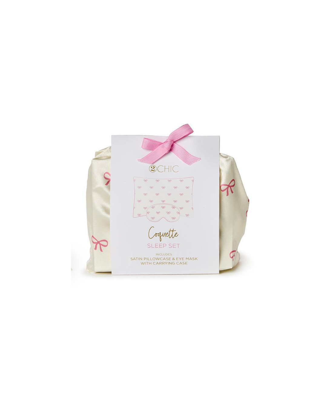 Coquette Satin Pillowcase and Eye Mask Set in Gift Bag