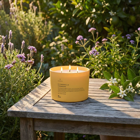 Verbena Aura Citronella Triple-Wick Candle - Vela