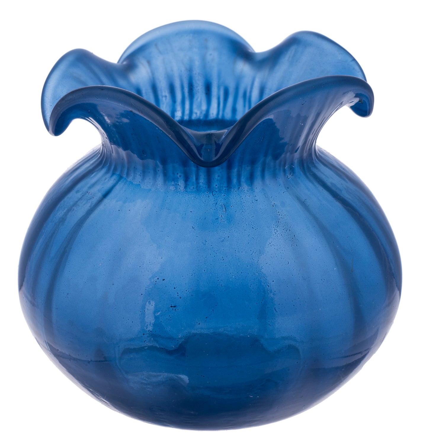 Blue, Clear & White Fluted Vase - Jarrones