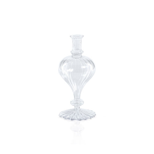 Venetian Spiral Vase-Turnip Shape | Clear, 3.5"