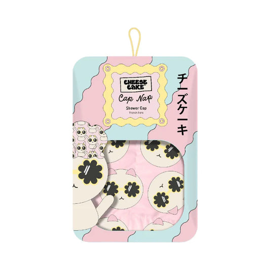 Cat Nap Reusable Shower Cap - Pink & Cat Print