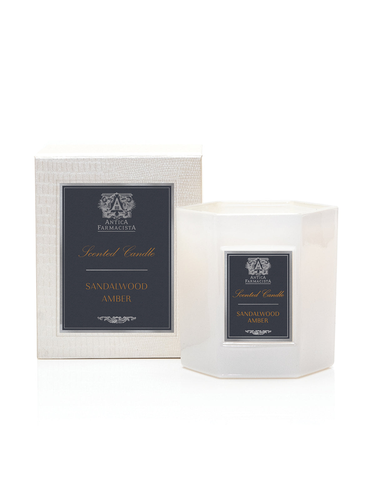 9 oz Sandalwood Amber Hexagonal