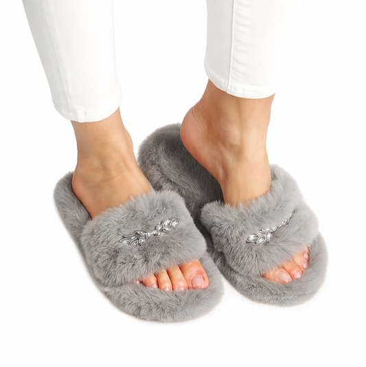 Plush Fur Slides